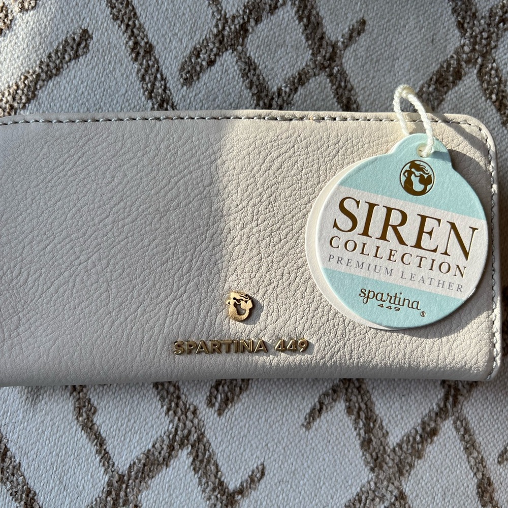 Spartina taupe leather wallet